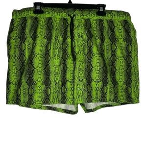 ASOS Snakeskin Print Shorts (Size:4XL Color:Green/Black)